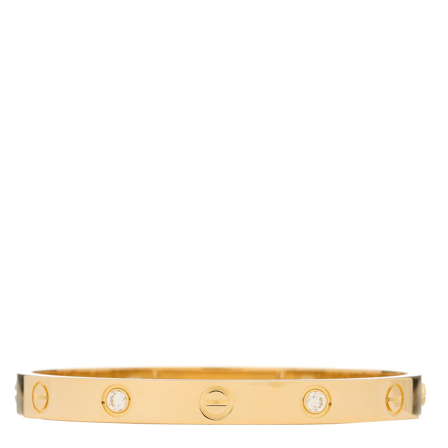 Cartier 18K Yellow Gold 4 Diamond LOVE Bracelet 16 1 of 8