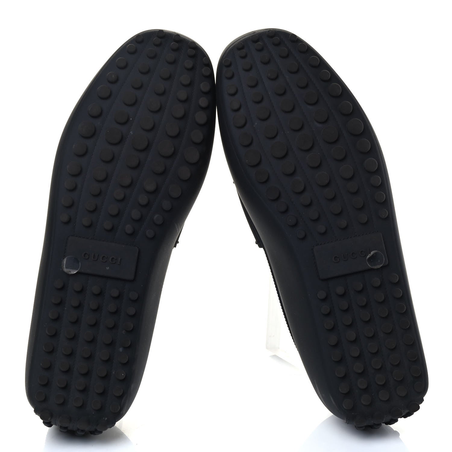 Gucci Rubber Mens Horsebit Driver Loafers 8 Black 5 of 6