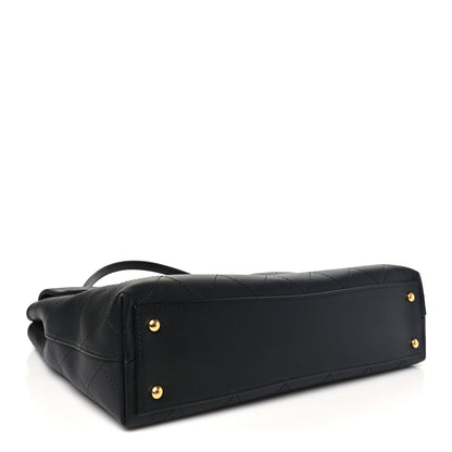 Chanel Calfskin Stitched Maxi Flap Top Handle Black 4 of 11