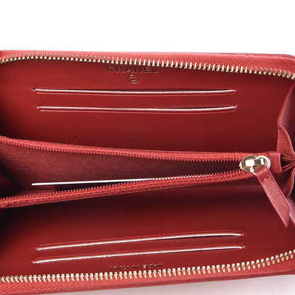Chanel Caviar Quilted Medium Filigree Zip Around Wallet Dark Red 5 of 7