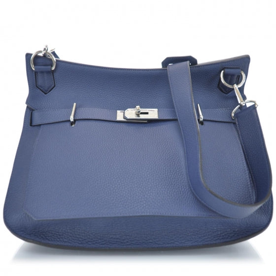 Hermes Taurillon Clemence Jypsiere 37 Bleu de Malte 1 of 9