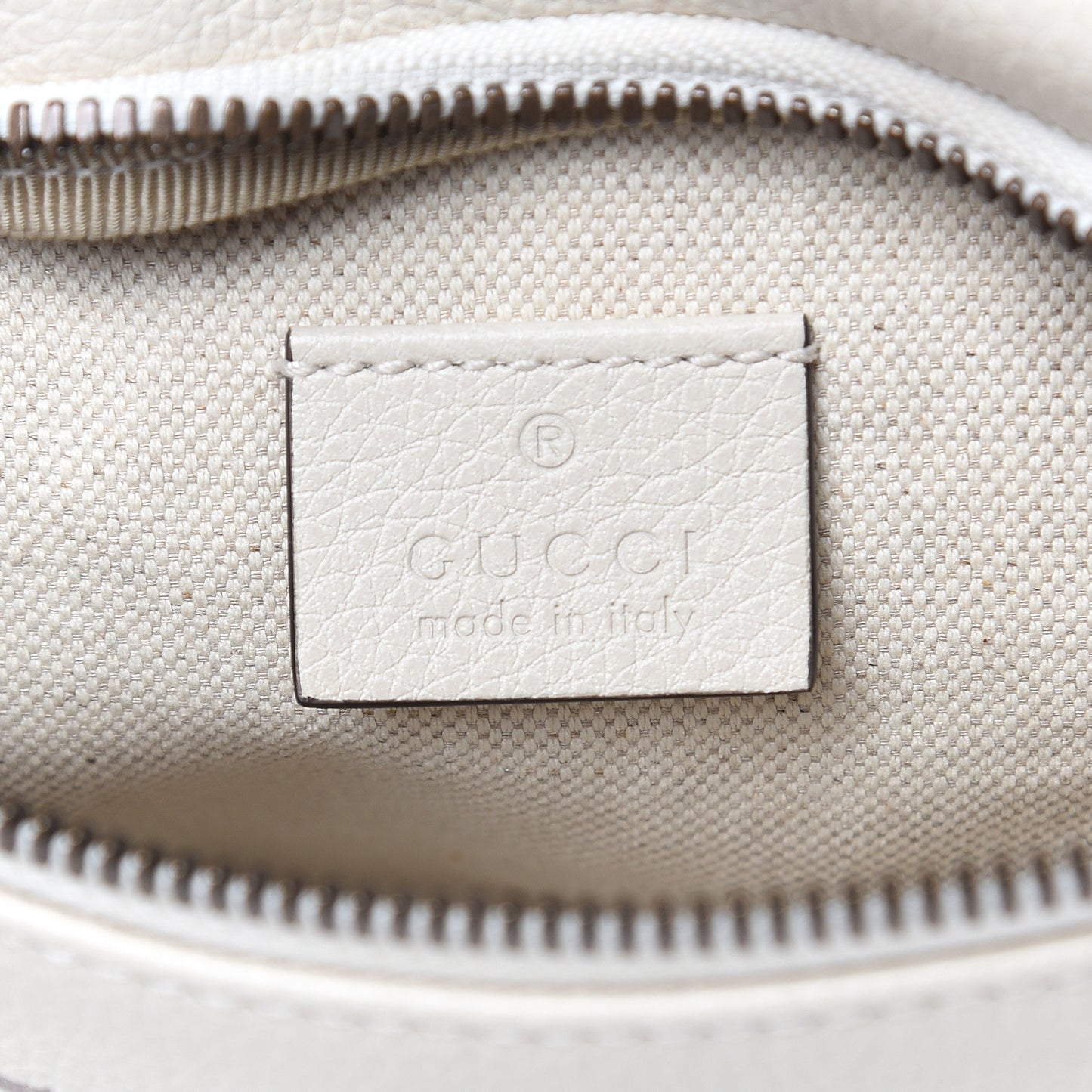 Grained Calfskin Small Logo Belt Bag White