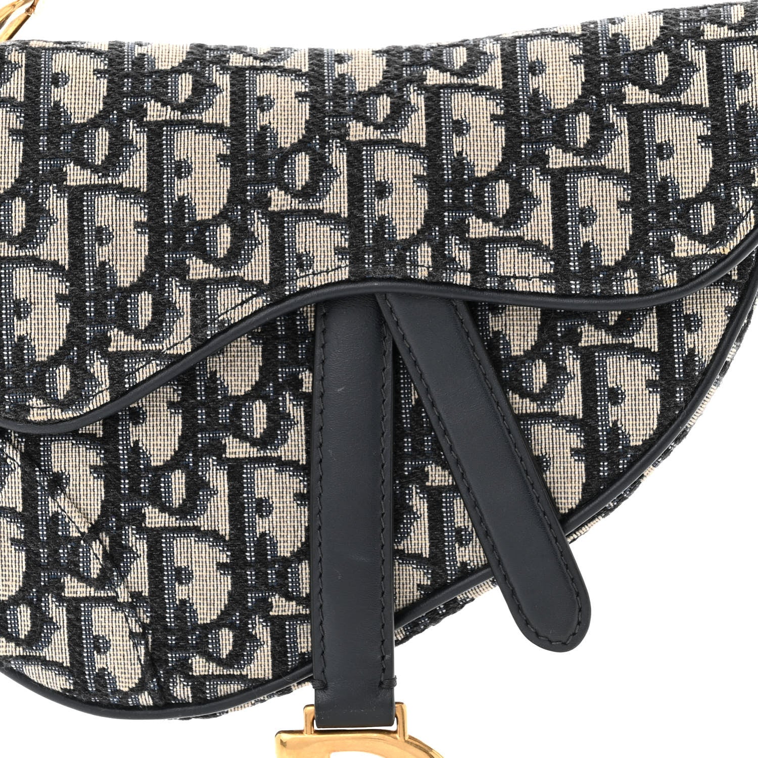 Christian Dior Oblique Mini Saddle Bag Blue 8 of 12