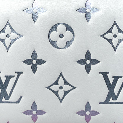 Louis Vuitton Lambskin Embossed Monogram LV Ski Coussin Zippy Wallet Gray 7 of 7