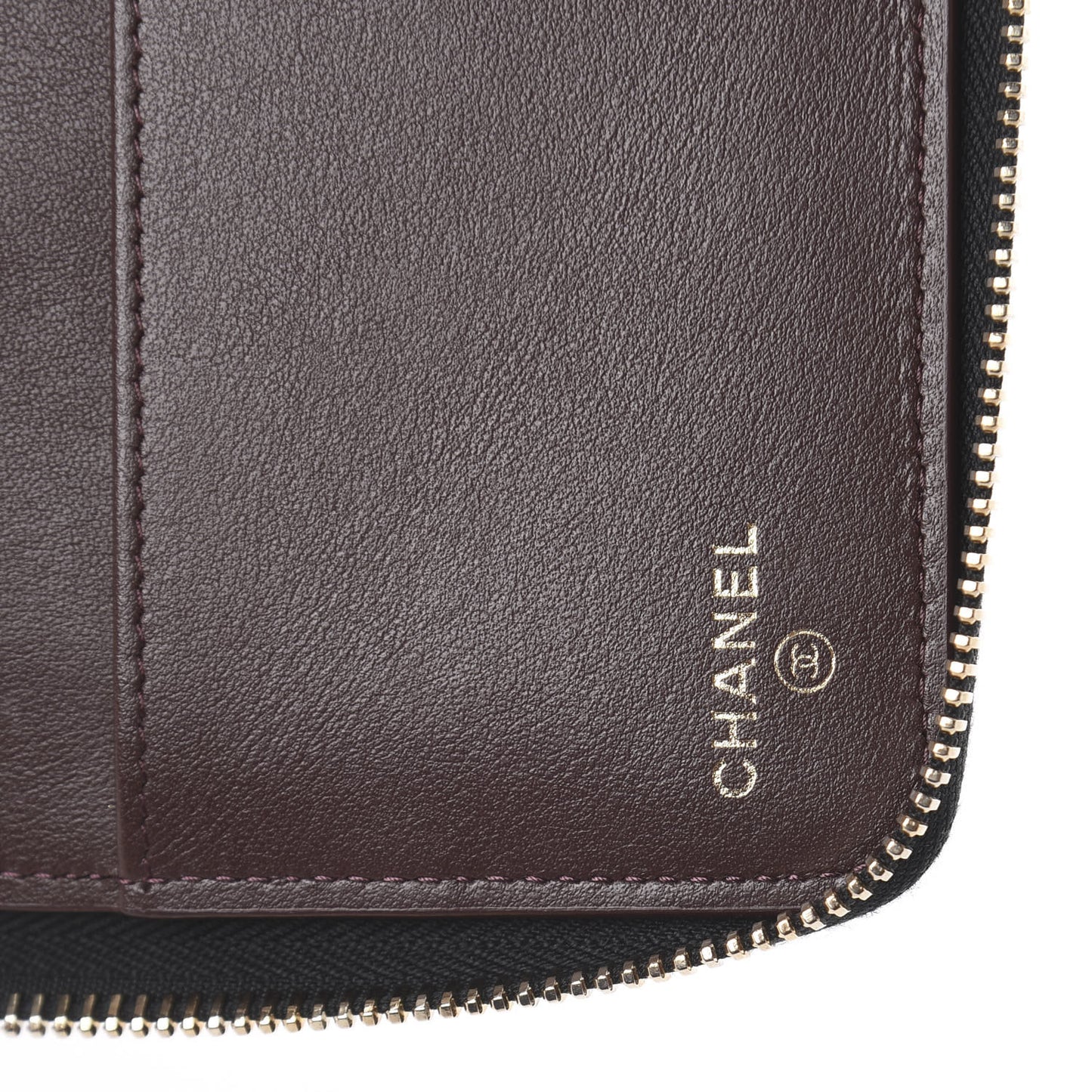 Caviar Quilted Zip Around Notebook Agenda Cover Black