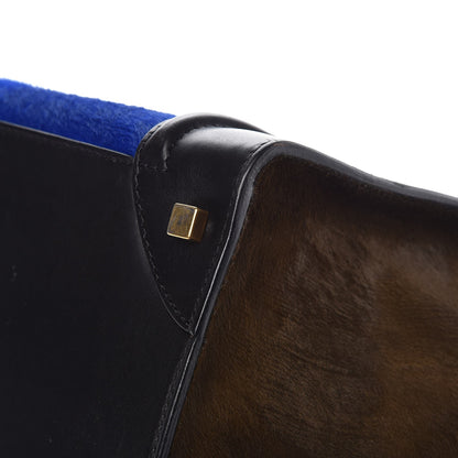 Celine Pony Hair Mini Tri-Color Luggage Royal Blue 11 of 13