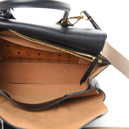 MCM Grained Calfskin Medium Milla Tote Black 6 of 15