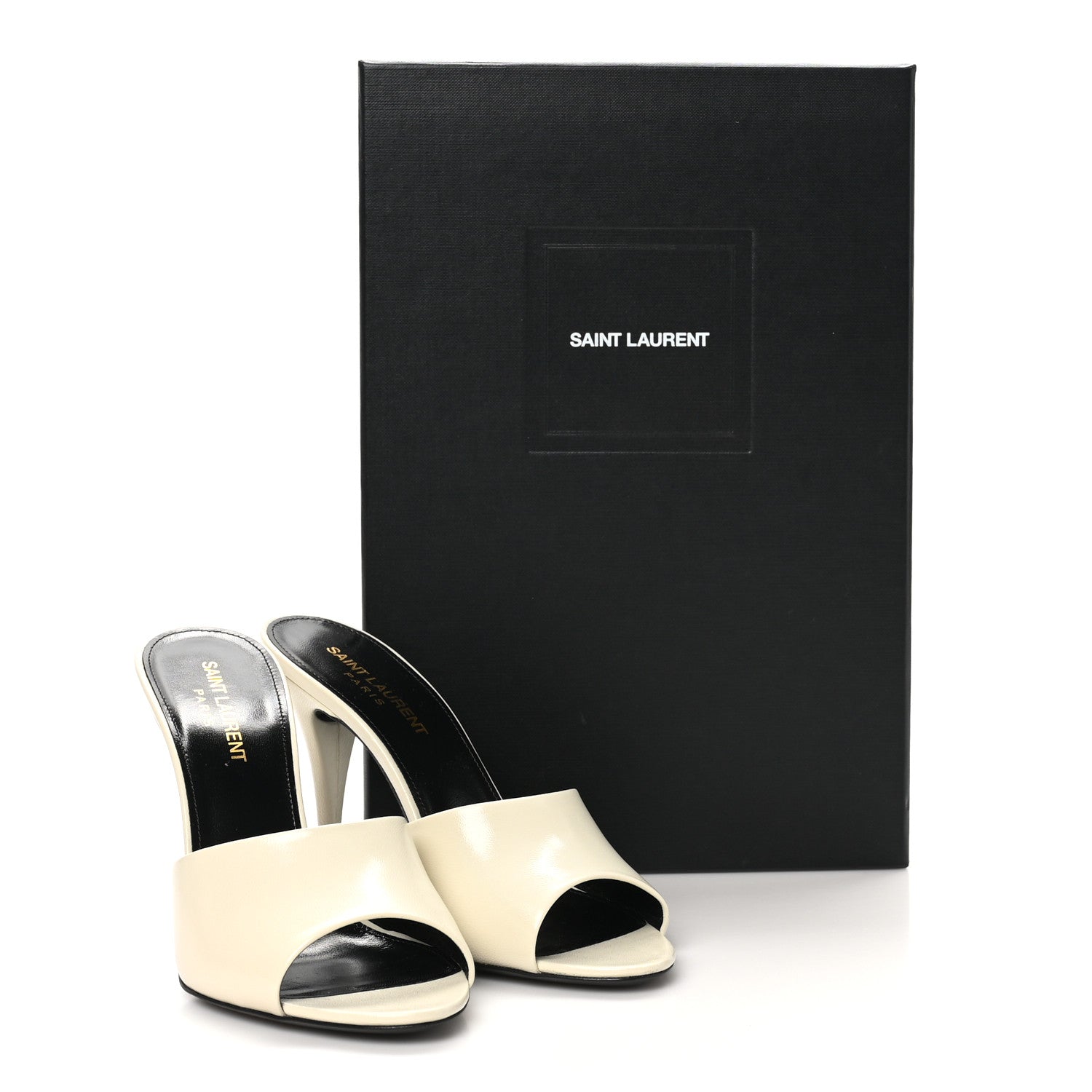 Saint Laurent Calfskin New Belfagor 95mm Mules 37 Pearl 10 of 10