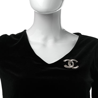 Chanel Baguette Crystal CC Brooch Gold 2 of 7