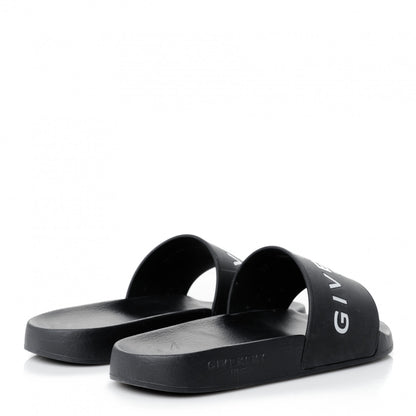 Givenchy Rubber Logo Pool Slide Sandals 37 Black 4 of 9