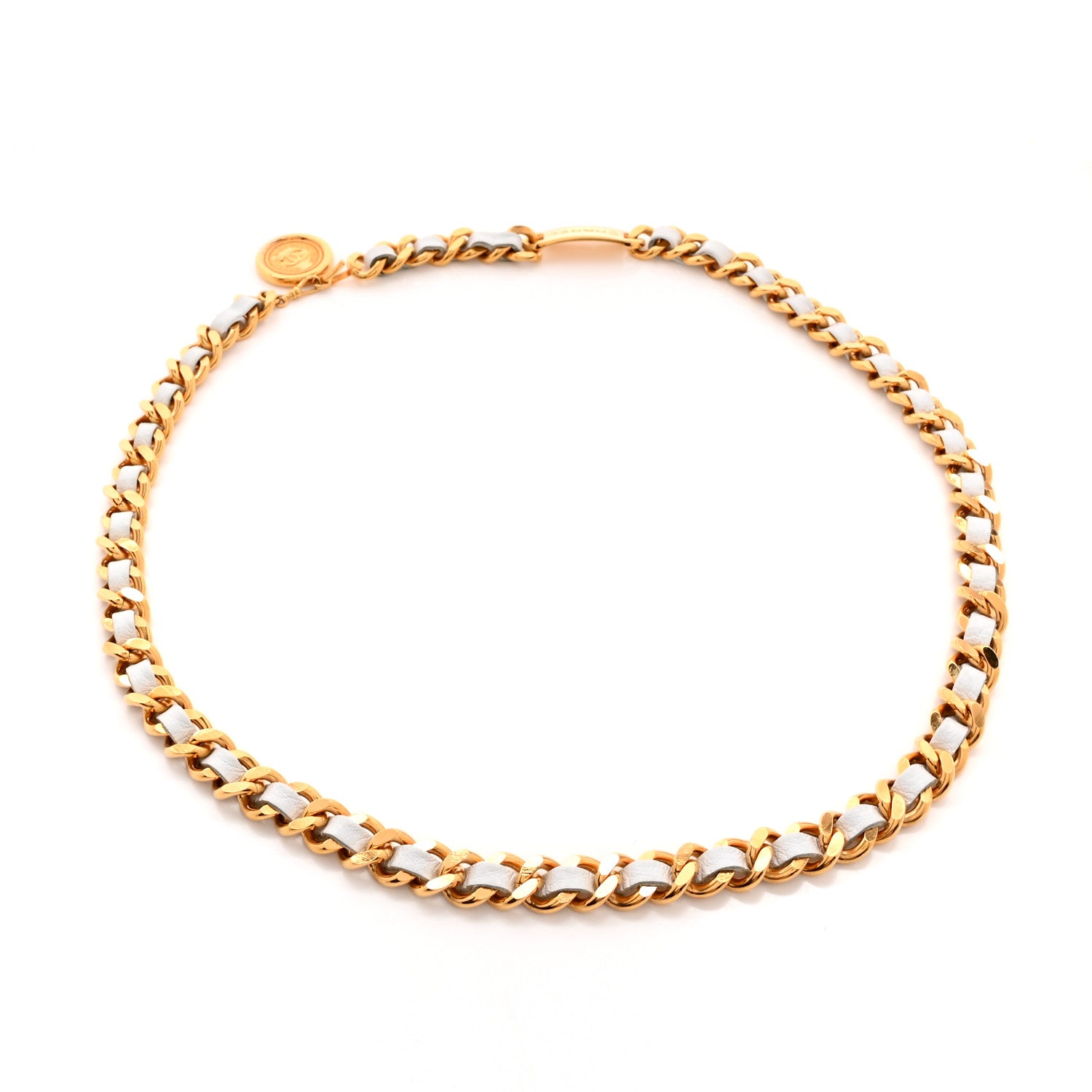 Chanel Lambskin CC Medallion Chain Belt White Gold 2 of 7