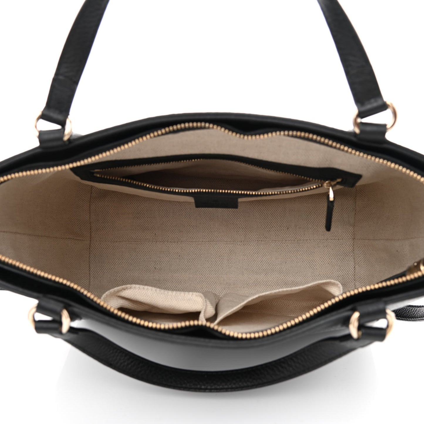Pebbled Calfskin Small Soho Top Handle Bag Black