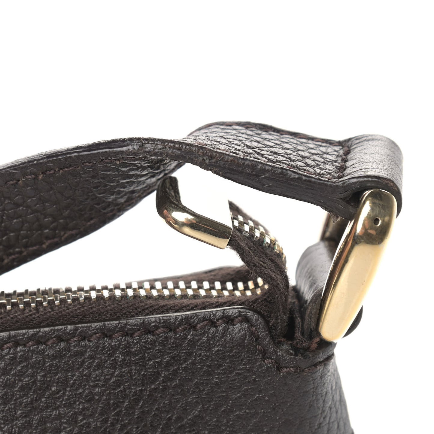 Crystal Monogram Small D Gold Ring Messenger Dark Brown