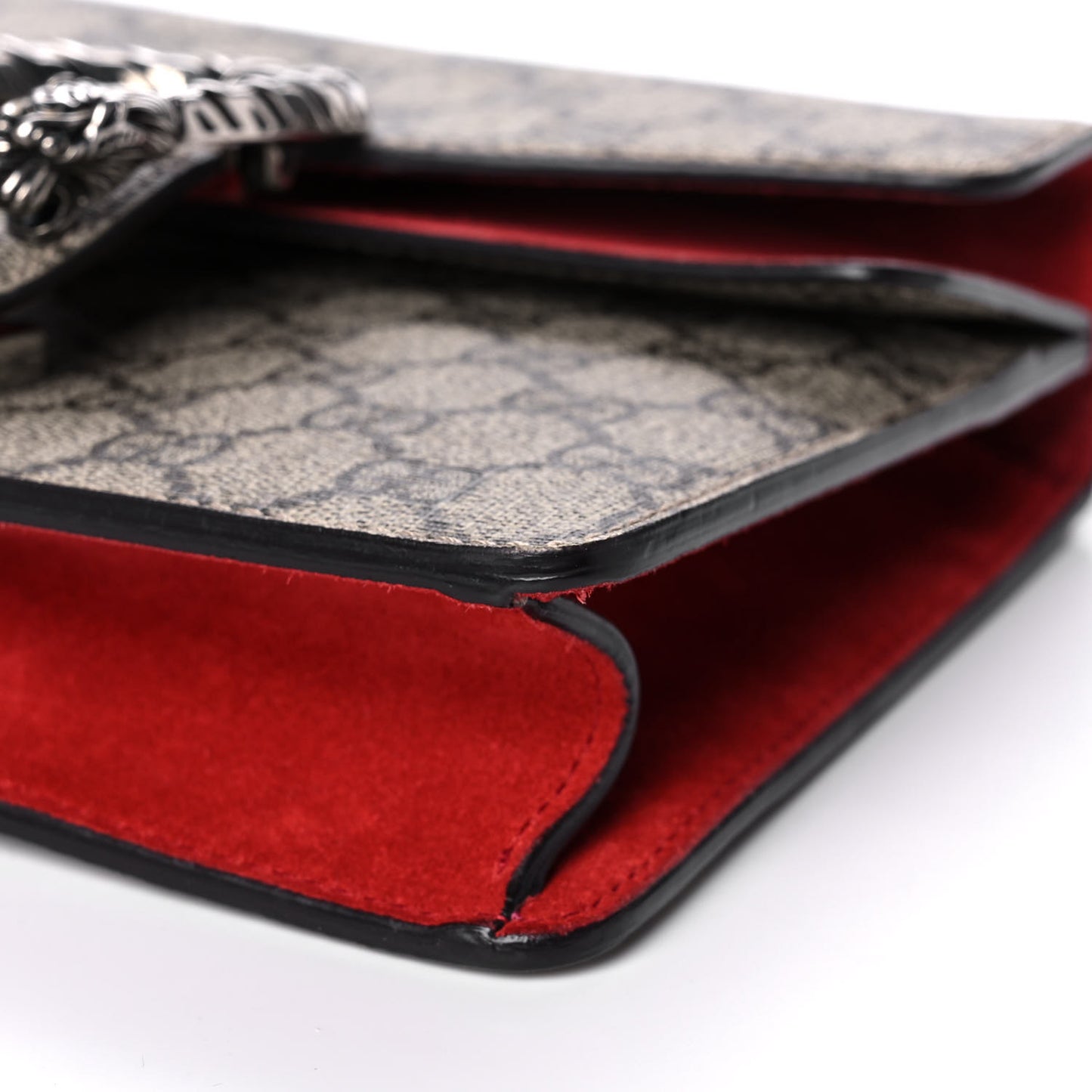 GG Supreme Monogram Mini Dionysus Shoulder Bag Hibiscus Red