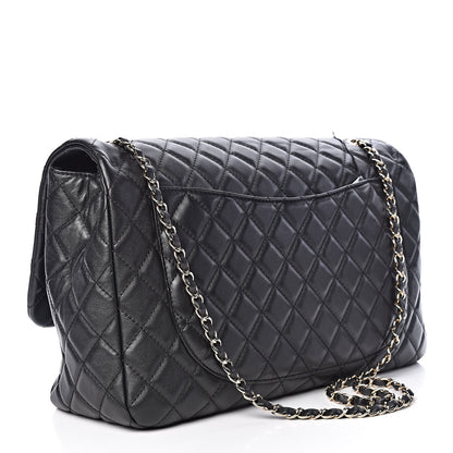 Chanel Calfskin Quilted Small XXL Travel Flap Bag Black 4 of 11