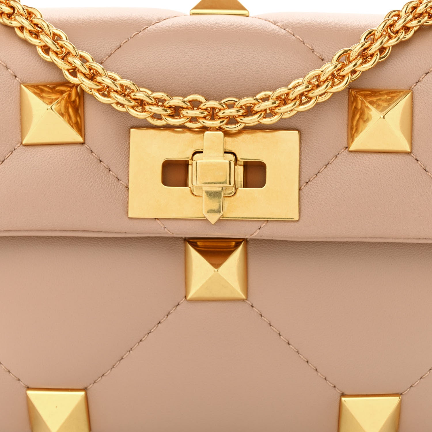 Valentino Garavani Nappa Small Roman Stud Shoulder Bag Rose Cannelle 7 of 9