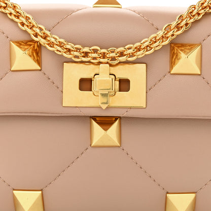 Valentino Garavani Nappa Small Roman Stud Shoulder Bag Rose Cannelle 7 of 9