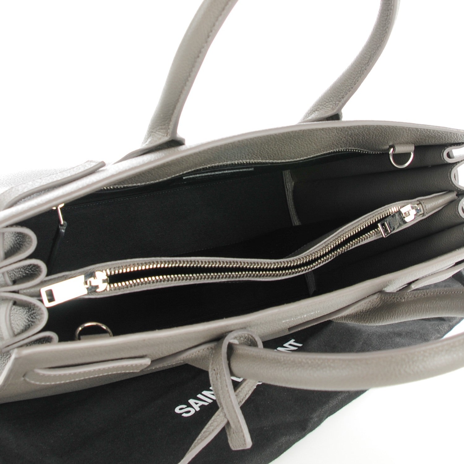 Saint Laurent Grained Calfskin Small Sac De Jour Fog 5 of 7