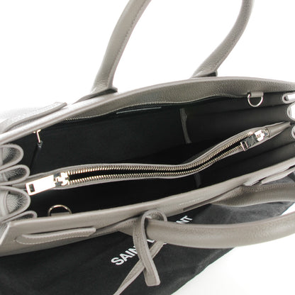 Saint Laurent Grained Calfskin Small Sac De Jour Fog 5 of 7