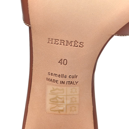 Hermes Calfskin Oasis Sandals 40 Gold 6 of 8