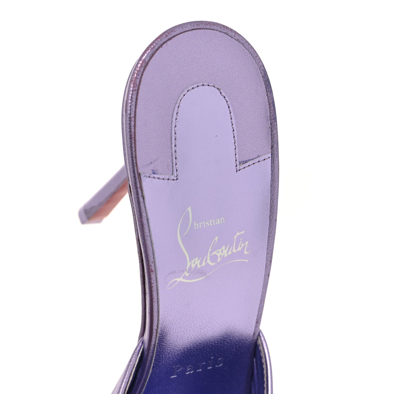 Christian Louboutin Metallic Kid Laminato Me Dolly 100 Sandals 39 Liliac 39 8 of 9