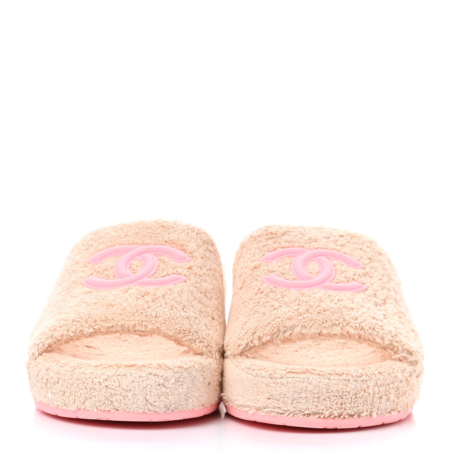 Chanel Terry Cloth CC Wedge Sandals 40 Pink 2 of 9