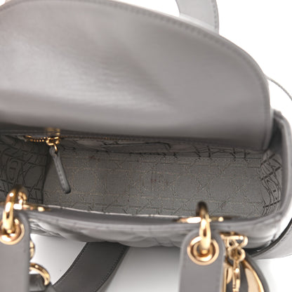 Christian Dior Lambskin Cannage Small Lucky Badges My Lady Dior Grey 5 of 9