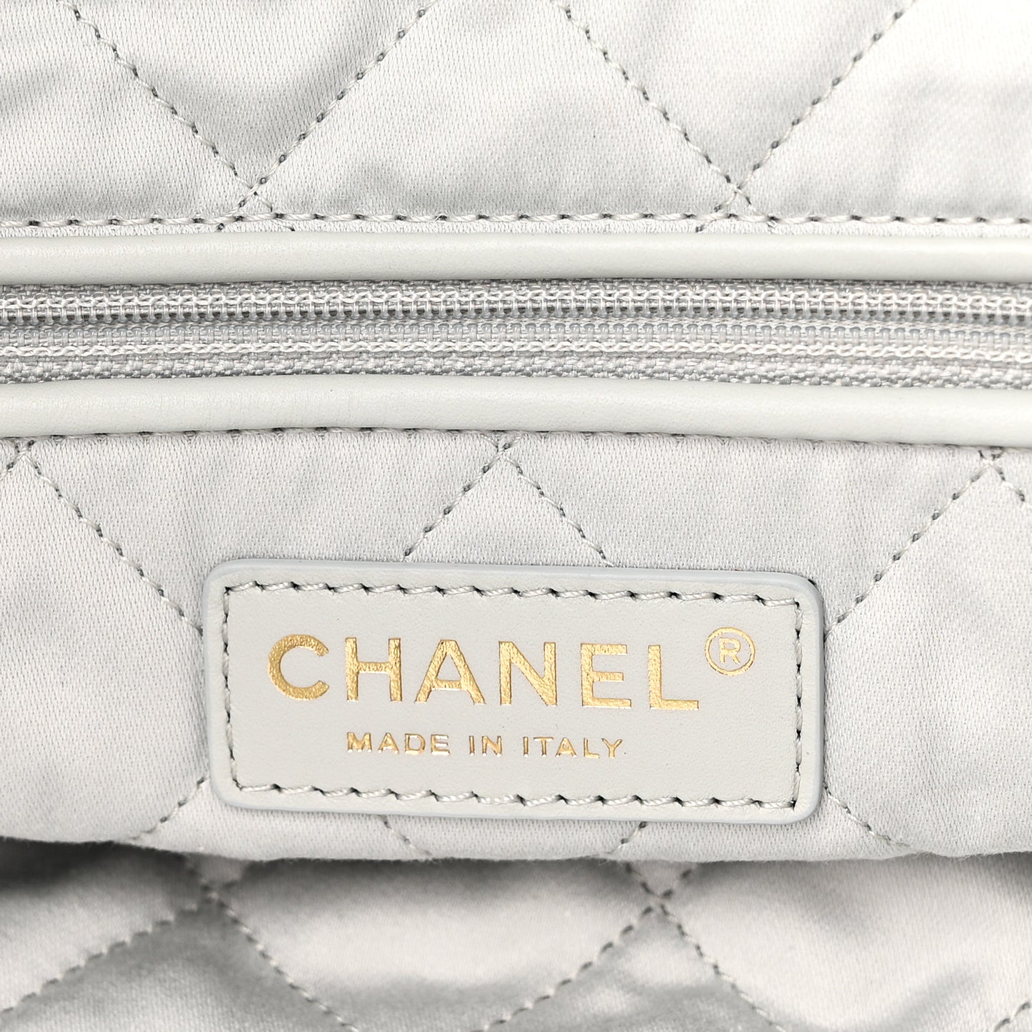 Shiny Calfskin Quilted Small Chanel 22 Light Blue