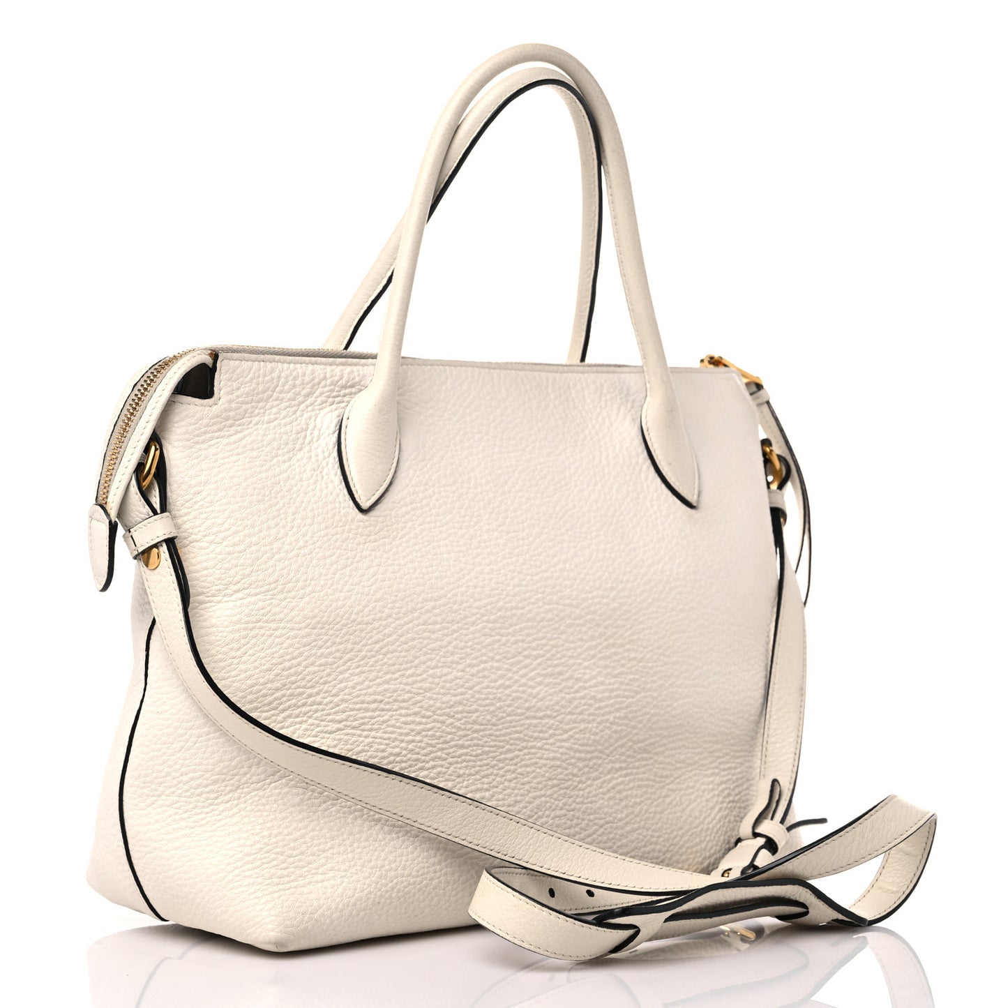 Vitello Daino Shoulder Bag White