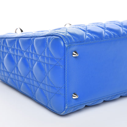 Christian Dior Lambskin Cannage Medium Lady Dior Blue Persan 8 of 17