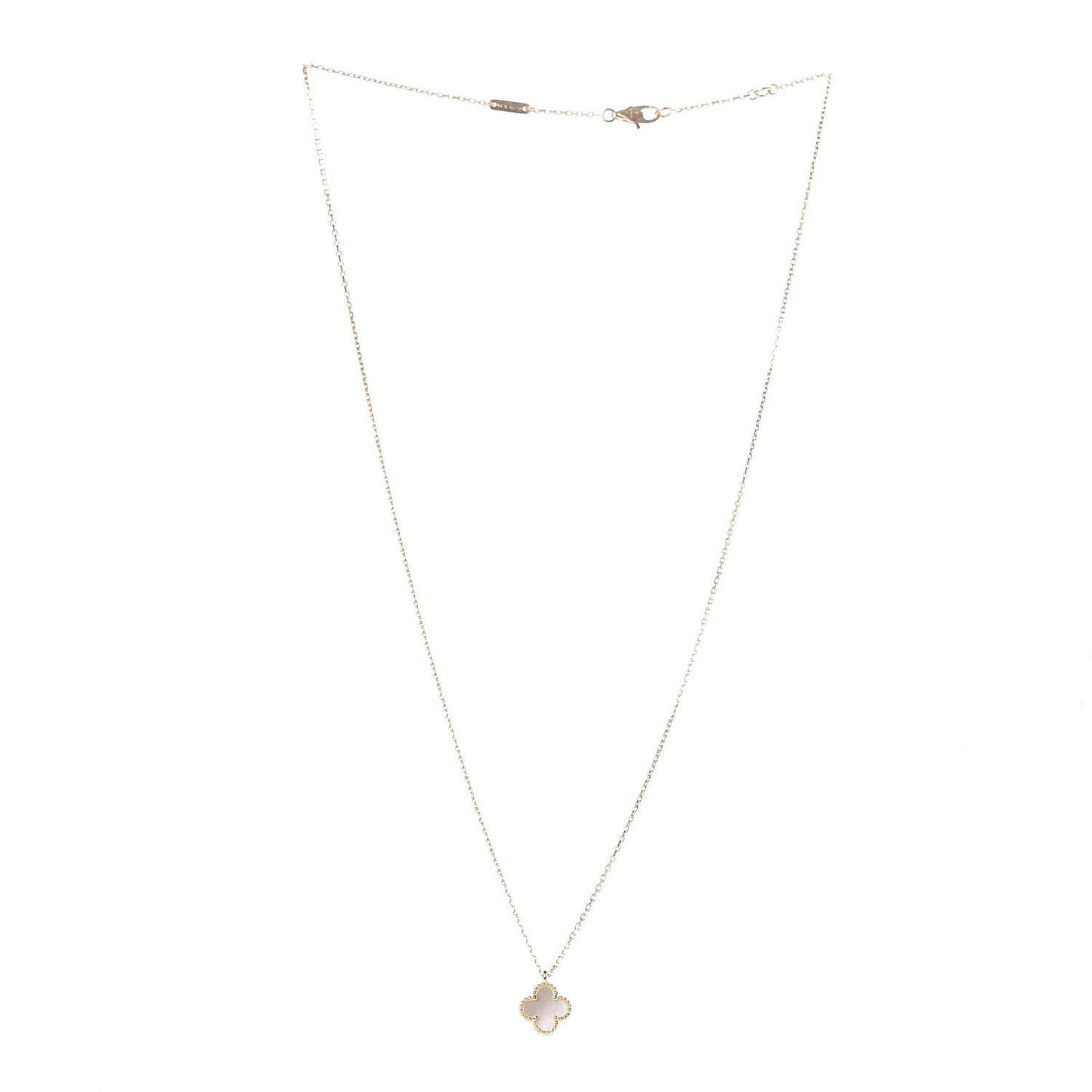 18K Yellow Gold Mother of Pearl Sweet Alhambra Pendant Necklace