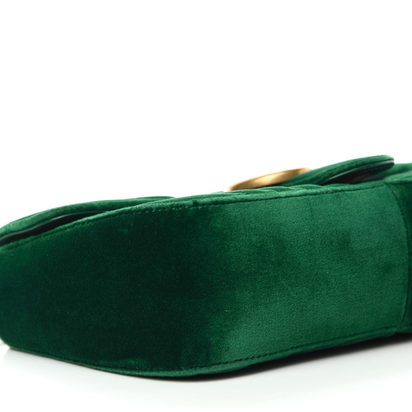 Velvet Matelasse Small GG Marmont Shoulder Bag Emerald