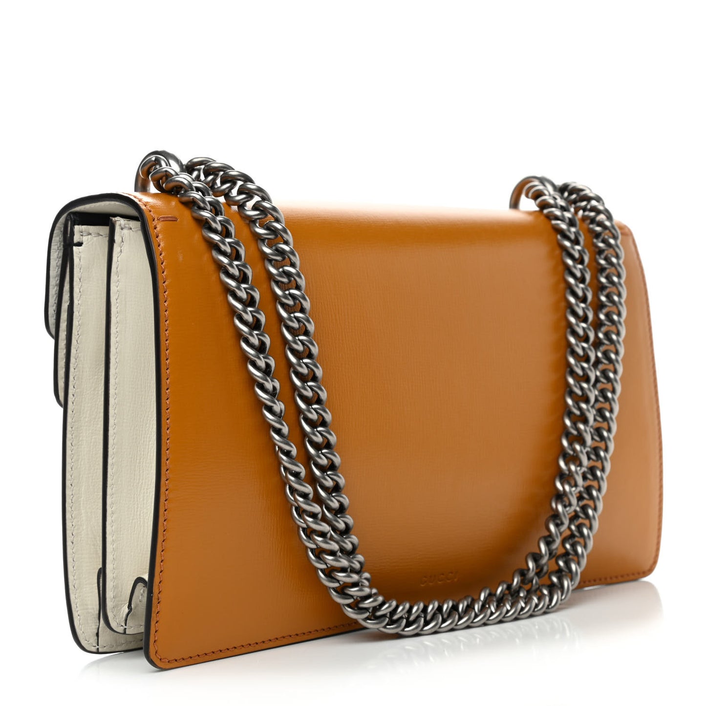 Azalea Calfskin Enamel Tri-Color Small Dionysus Shoulder Bag Mystic White Sun Oil Black Electric Blue