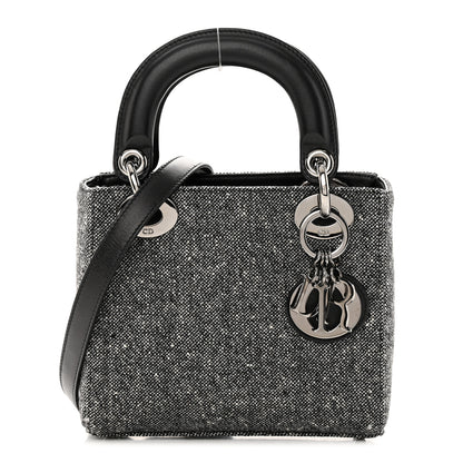 Christian Dior Tweed Mini Lady Dior Black 1 of 15