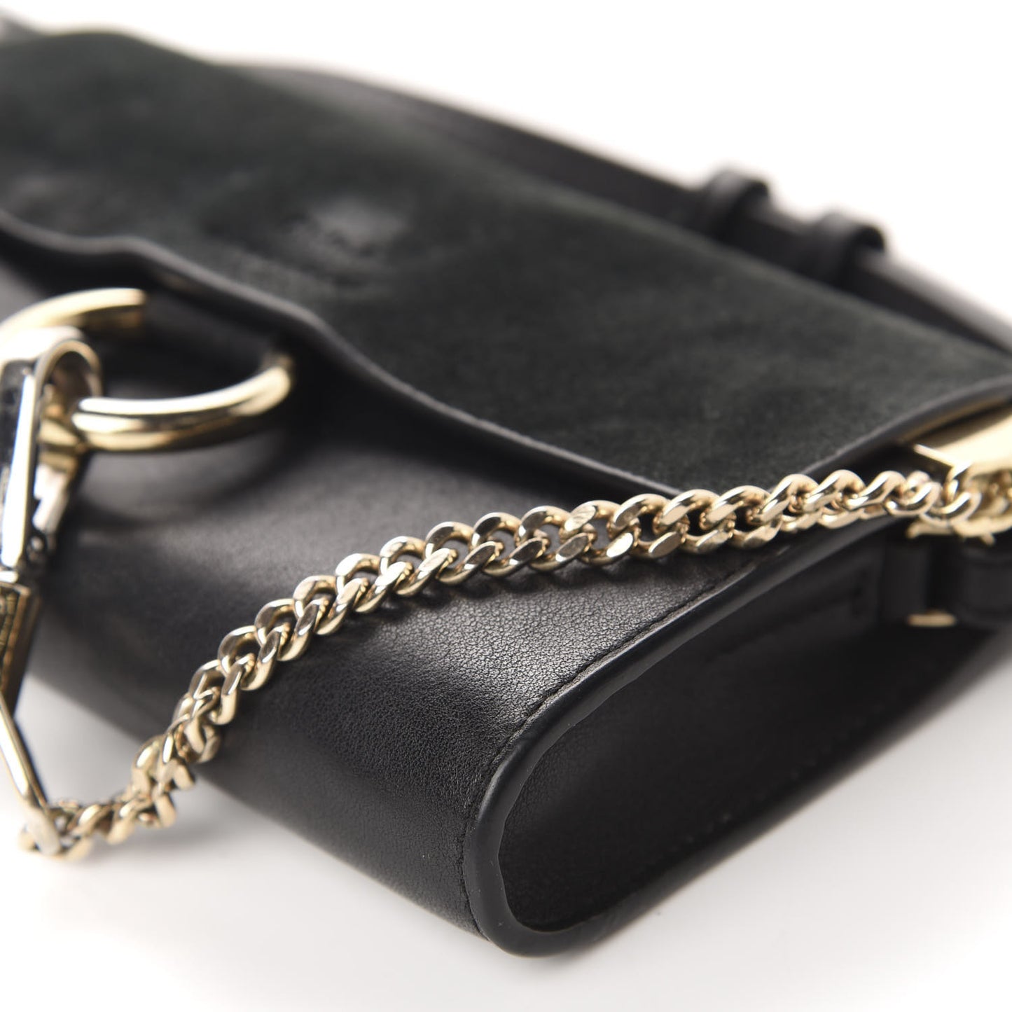 Suede Calfskin Mini Faye Shoulder Bag Black