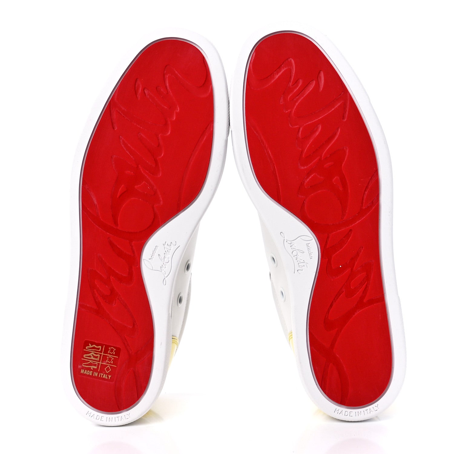 Christian Louboutin Patent Calfskin Womens Fun Vieira Flat Sneakers 37 Bianco 5 of 10