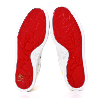 Christian Louboutin Patent Calfskin Womens Fun Vieira Flat Sneakers 37 Bianco 5 of 10