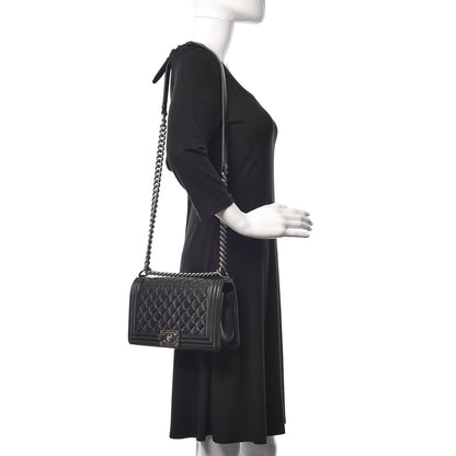 Chanel Calfskin Quilted Medium Boy Flap Black 2 of 16