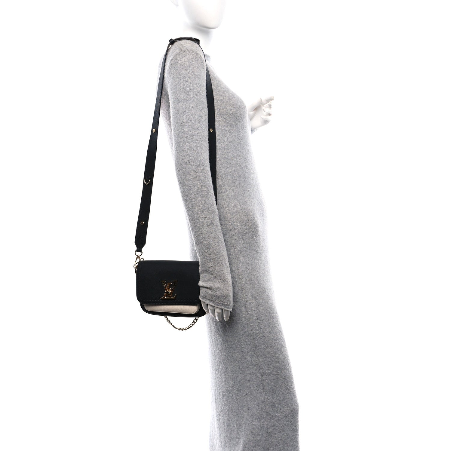 Louis Vuitton Grained Calfskin Lockme Tender Black 2 of 9
