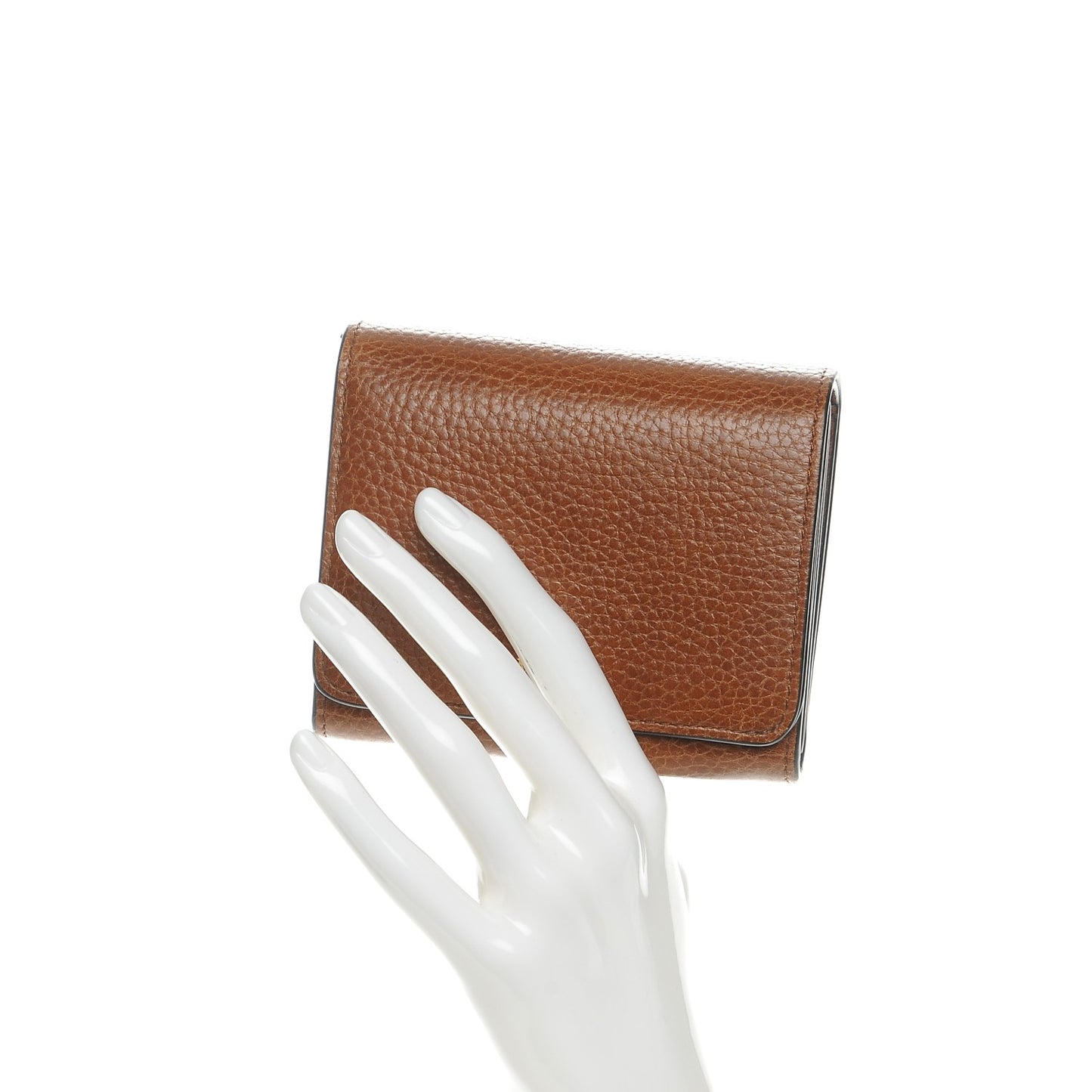 Natural Grain Leather Small Continental French Purse Wallet Oak