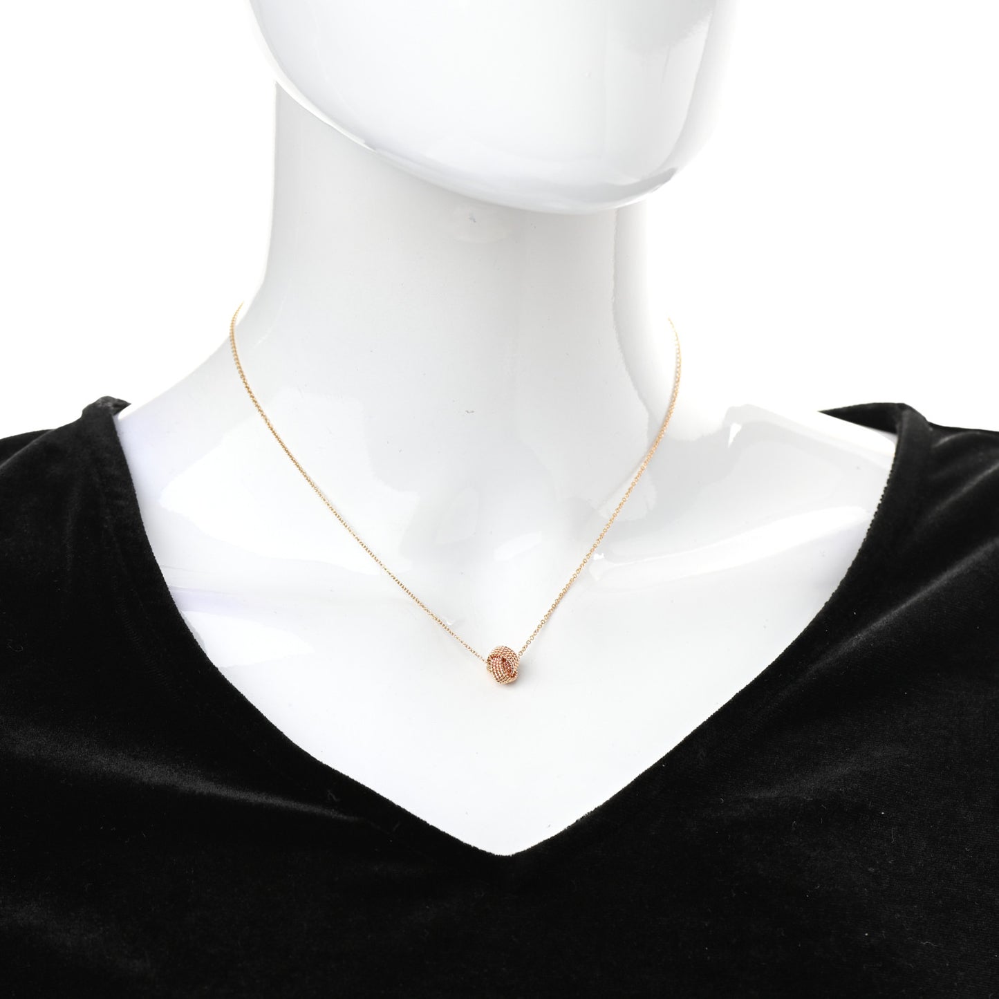 18K Rose Gold Twist Knot Pendant Necklace