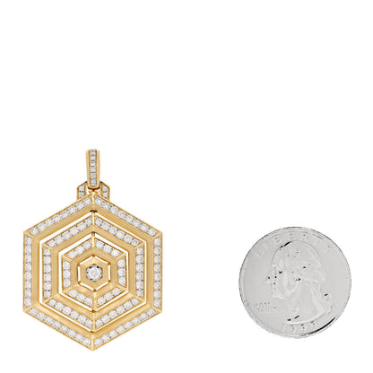 David Yurman 18K Yellow White Gold Diamond 37mm Large Carlyle Pendant 2 of 4