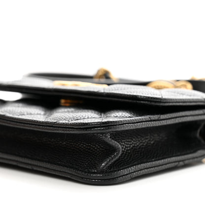 Chanel Caviar Quilted Twist Your Buttons Coin Purse With Chain Black 10 of 10