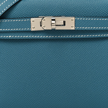 Hermes Epsom Mini Kelly Sellier 20 New Blue Jean 7 of 10