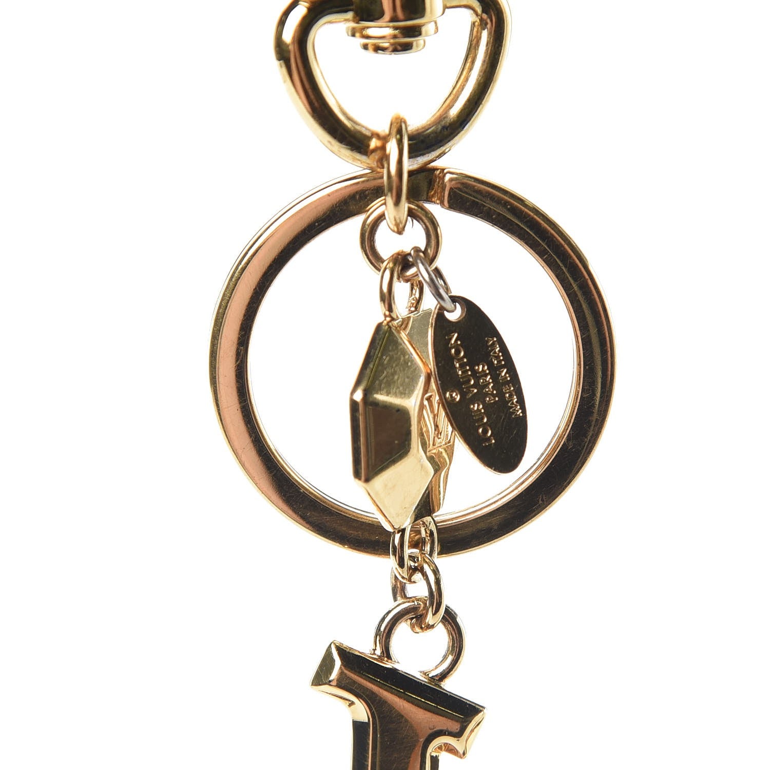 Louis Vuitton LV Facettes Bag Charm Key Holder Gold 4 of 4