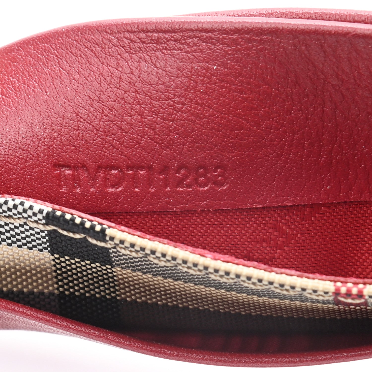 Burberry Calfskin Horseferry Check Izzy Card Case Red 6 of 7