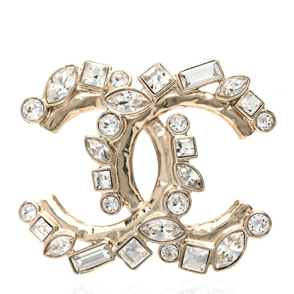 Chanel Crystal Baguette CC Brooch Gold 1 of 5
