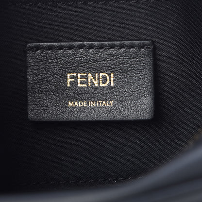 Fendi Glazed Fabric Vitello Century F is Fendi FF 1974 Stamp Patch Camera Case Mogano Panna Black 6 of 9