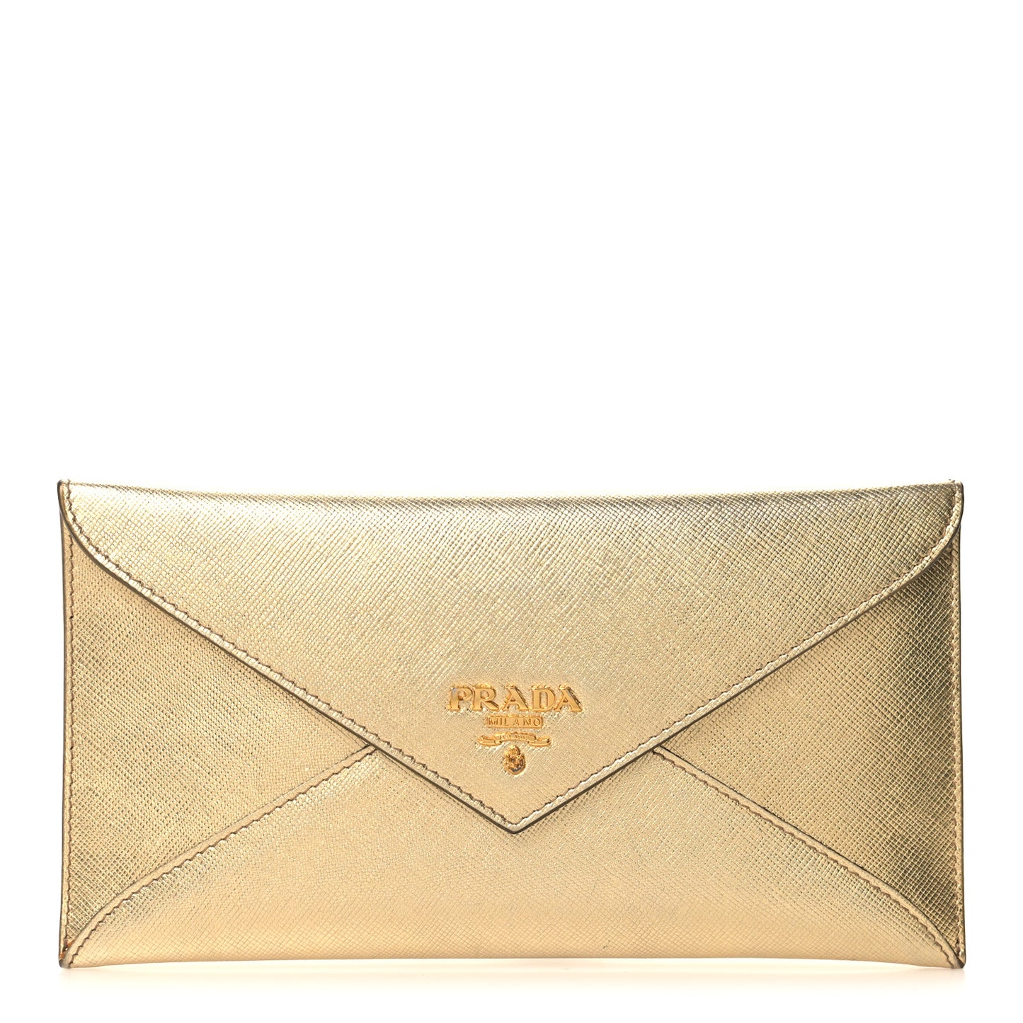 Saffiano Metal Envelope Wallet Platino