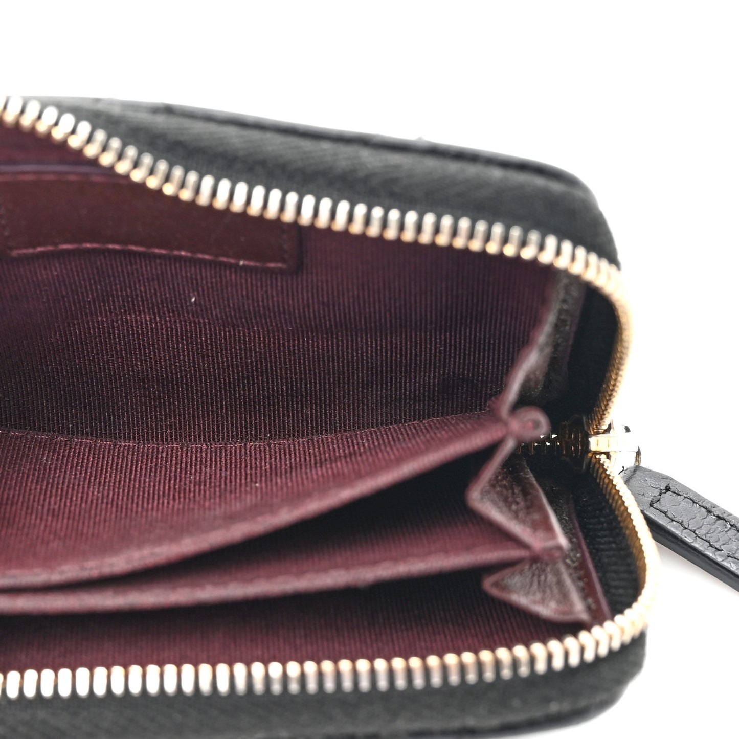 Caviar Quilted Zip Coin Purse Black